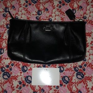 Black leather COACH wristlet. New!